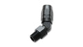 Vibrant Performance VIB26407 -10AN Male 1/2 Inch NPT 45 Degree Hose End Fitting in Black Anodized Aluminum
