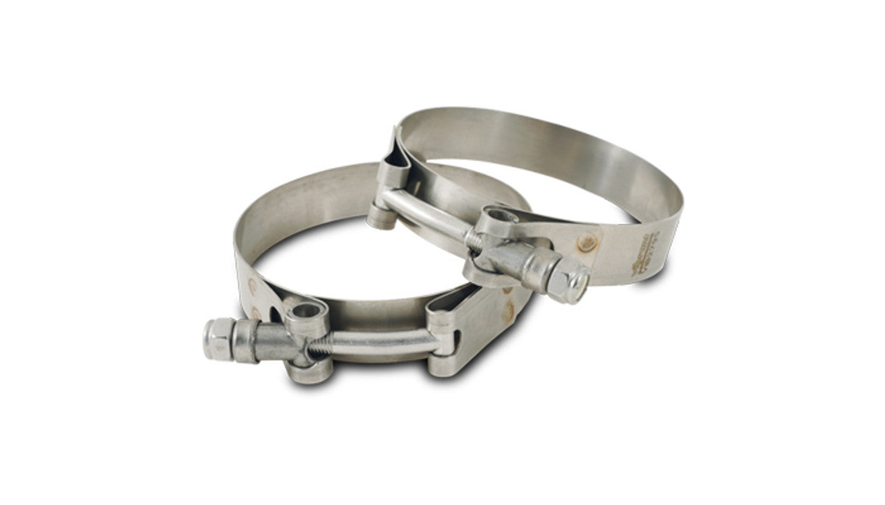 Vibrant Performance Stainless T-Bolt Clamps Pair 1.89 to 2.10 Inches for Hose Couplers