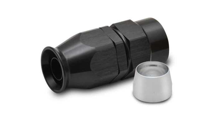 Vibrant Performance 28006 PTFE Hose End Fitting, Straight, 6 AN Female, Black Anodized Aluminum