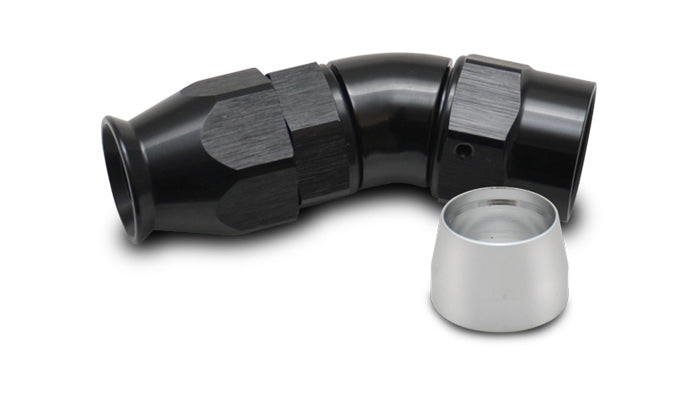 Vibrant Performance 28306 30 Degree High Flow Hose End Fitting for -6 AN PTFE Hose, Aluminum Black Anodized