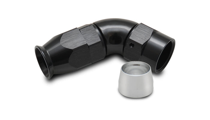 Vibrant Performance 28606 60 Degree High Flow Hose End Fitting -6 AN PTFE with Aluminum Black Anodized Finish