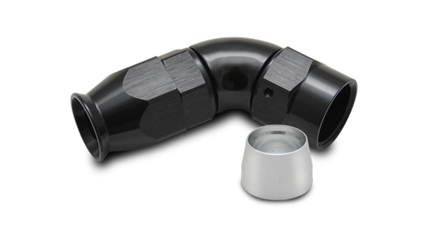Vibrant Performance 28612 60 Degree High Flow Hose End Fitting for 12AN Hose and Female Connection, Aluminum Black Anodized