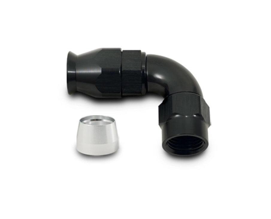 Vibrant Performance 28916 90 Degree Hose Fitting for PTFE Lined Hose, 16 AN Female Aluminum Black Anodized