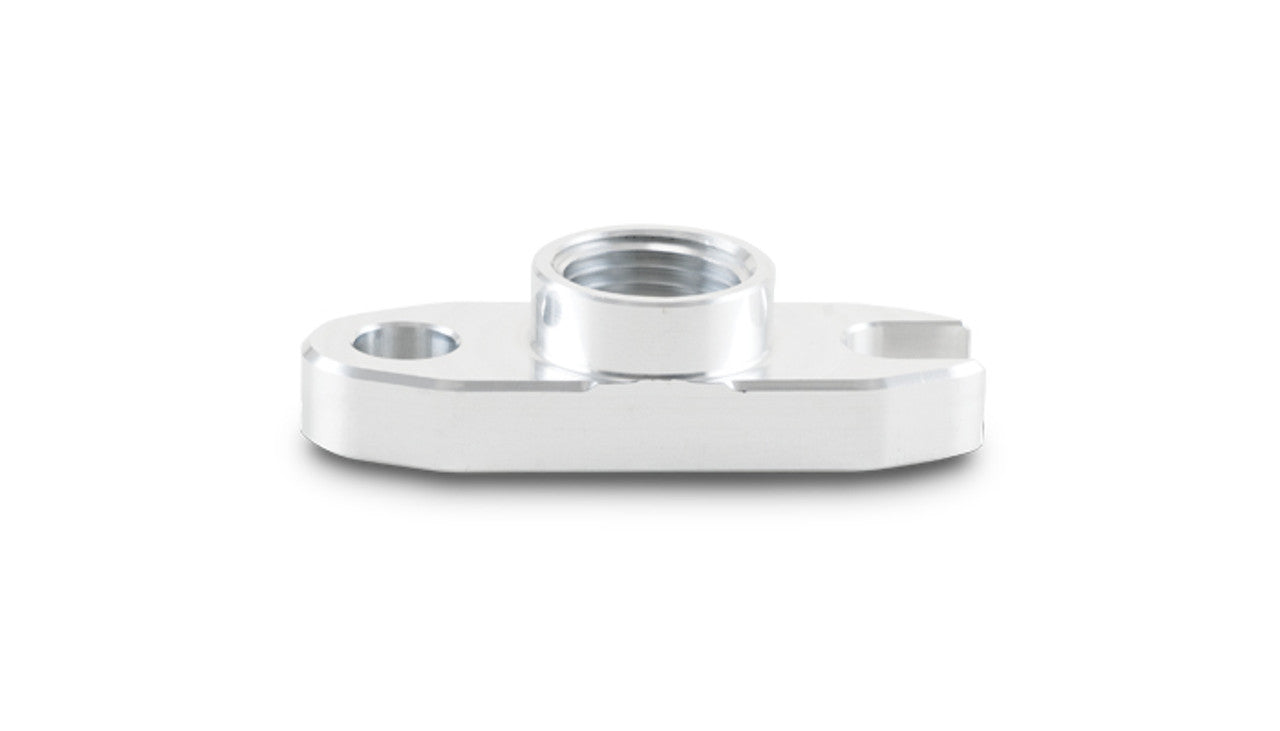 Vibrant Performance Turbo Oil Drain Flange 28989, 1/2 Inch NPT Female, Aluminum, Natural Finish