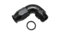 Vibrant Performance 29905 90 Degree High Flow Swivel Hose End Fitting -8 AN PTFE Aluminum Black Anodized