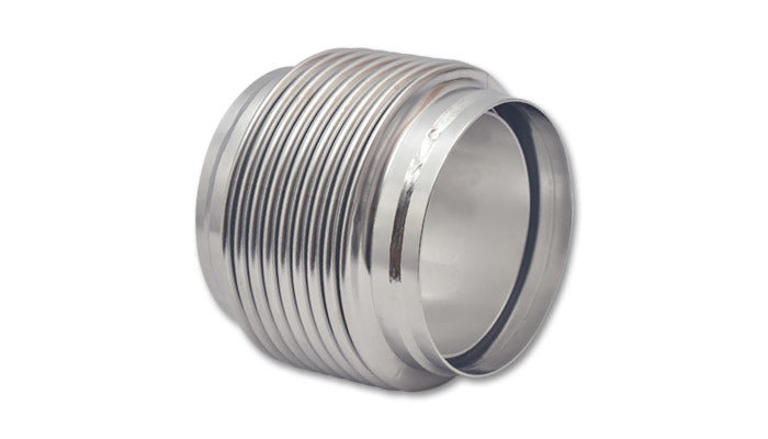 Vibrant Performance 68944 Exhaust Flex Pipe with Solid Liner, 4 Inch Diameter, Polished Stainless Steel, Weld-On Bellow for Wastegate Applications