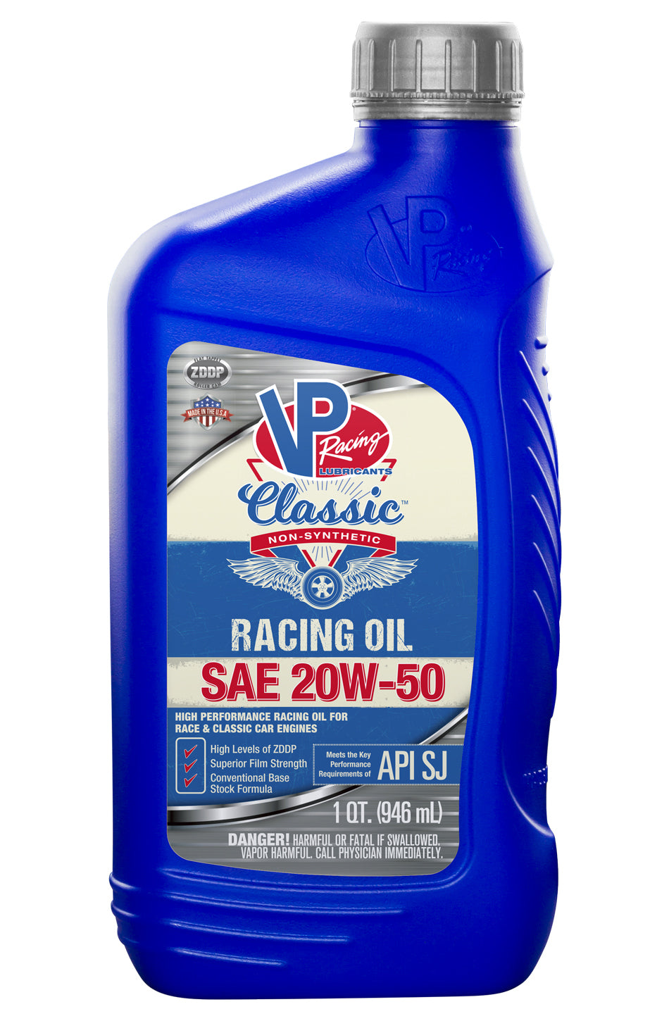 VP Racing VP SAE 20W50 Classic Motor Oil, 1 Quart Bottle