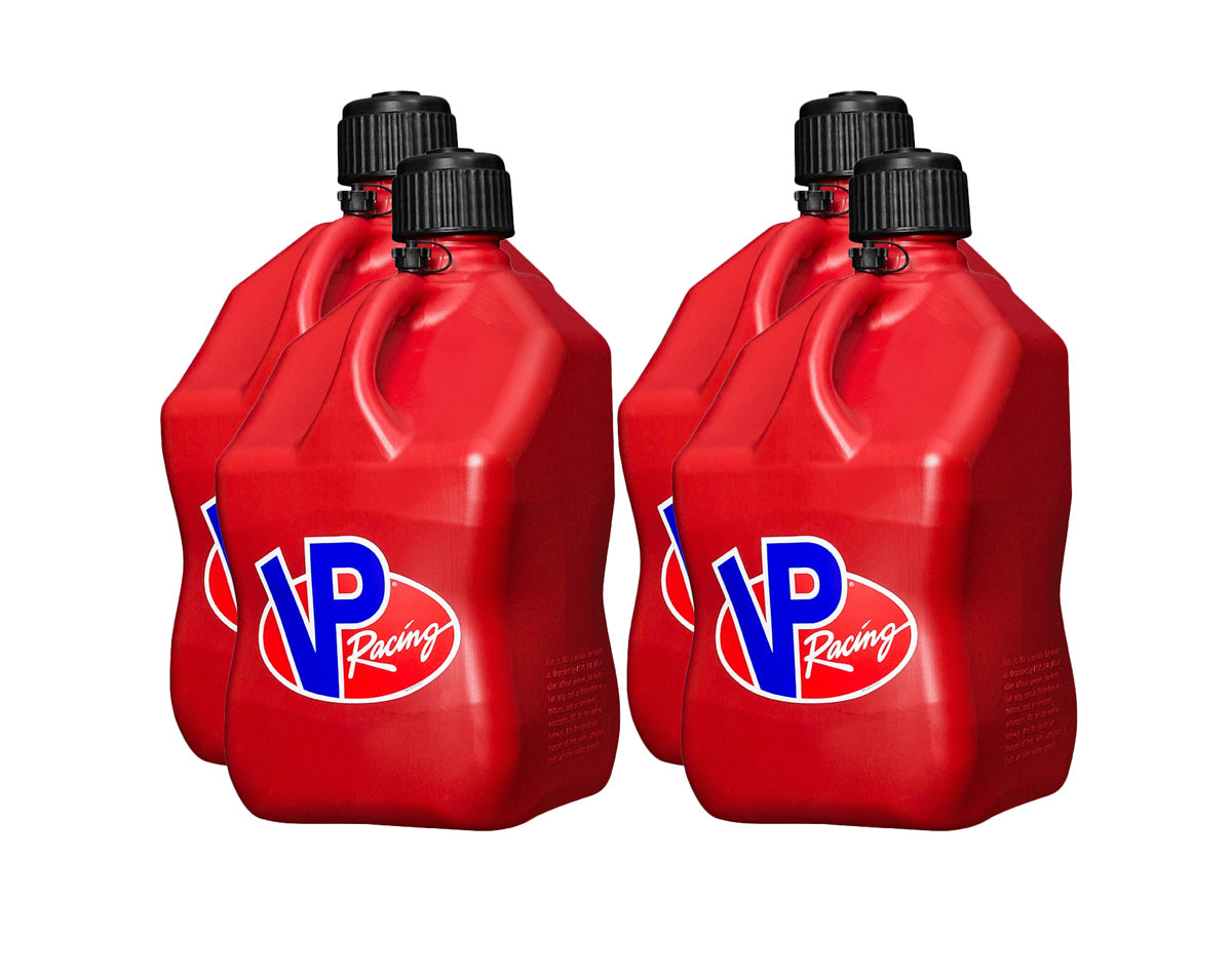 VP Racing Motorsports Jug 3512-CA-CASE 5.5 Gallon Red Square Plastic Fuel Container Set of 4
