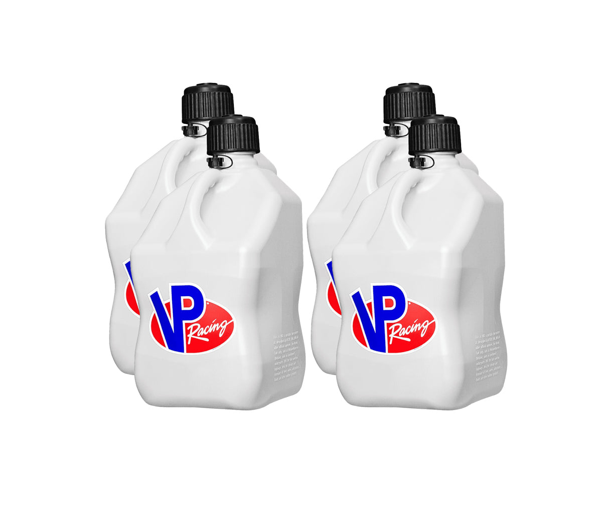 VP RACING 3522-CA Motorsports Jug 5.5 Gallon Square Plastic White Set of 4