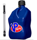 VP Racing 3532-CA-HOSE 5.5 Gallon Blue Square Utility Jug with Filler Hose and O-Ring Seal Cap