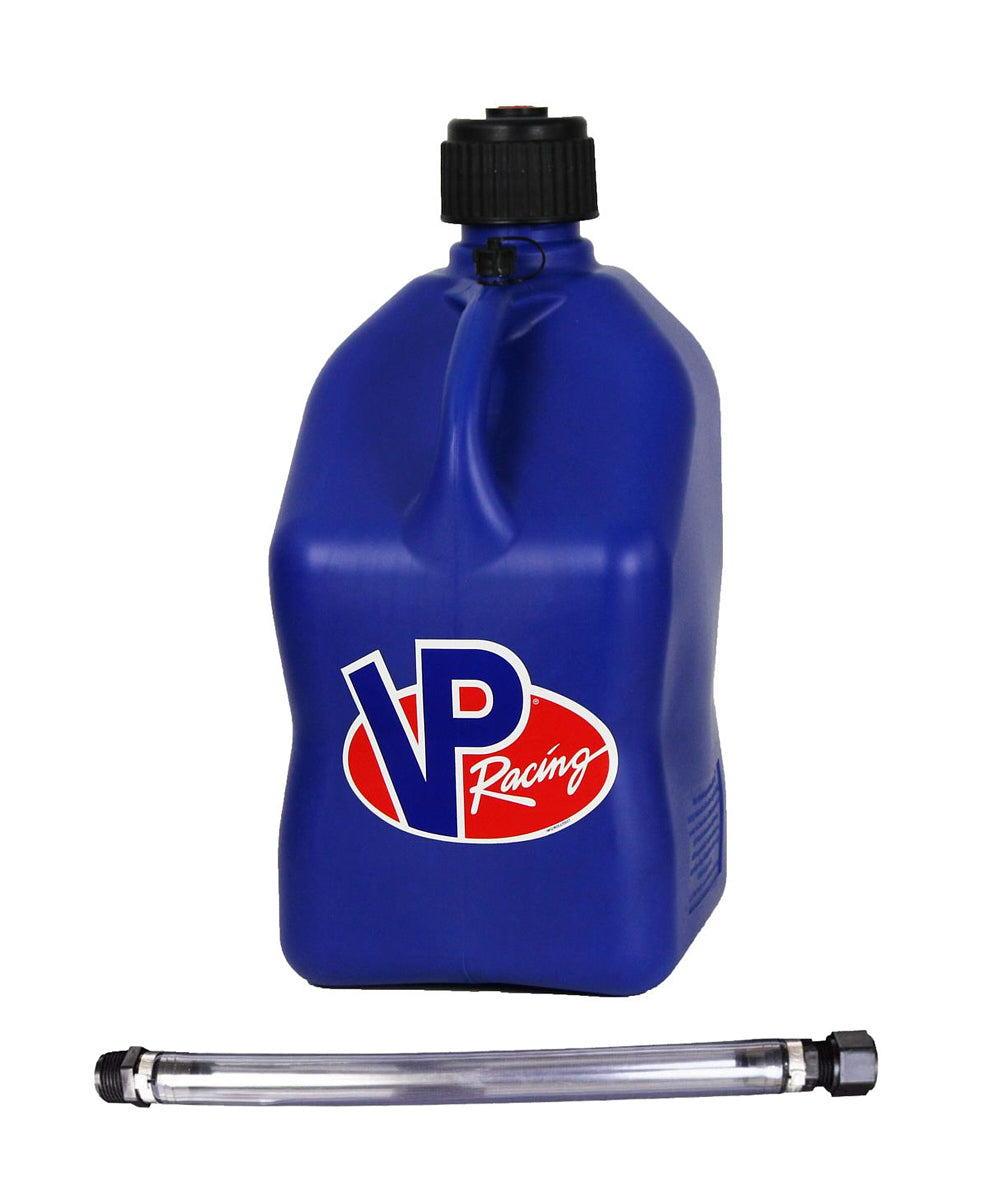 VP Racing 3536-CA Motorsports Jug 5.5 Gallon Blue Square with Filler Hose and O-Ring Seal Cap