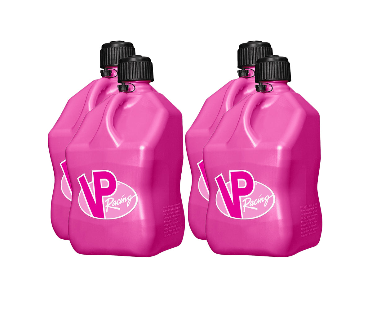 VP Racing Motorsports Jug 3812-CA 5.5 Gallon Square Plastic Fuel Container Pink Set of 4
