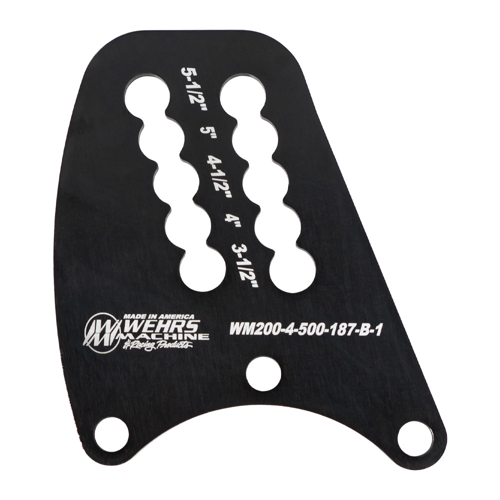 WEHRS Machine WM200-4-500-187-B-1 Top Link Plate with Double Slot and 1/2-Inch Holes, Steel, Black Zinc Finish