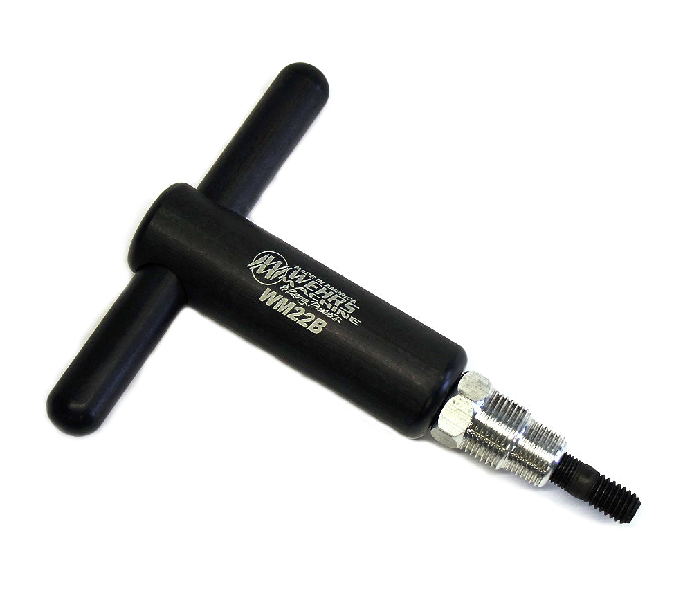 WEHRS MACHINE WM22B Universal Axle Puller with T-Handle, 3/8 Inch Male Thread, Black Finish