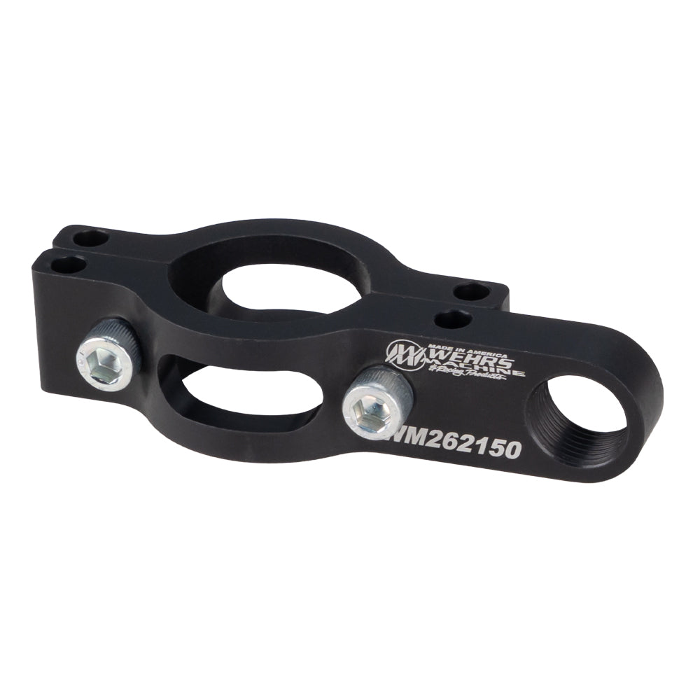 WEHRS MACHINE WM262150 Steering Support Bracket for 1-1/2 Inch Tube with 3/4 Inch Spherical Rod End, Steel, Black Powder Coat Finish