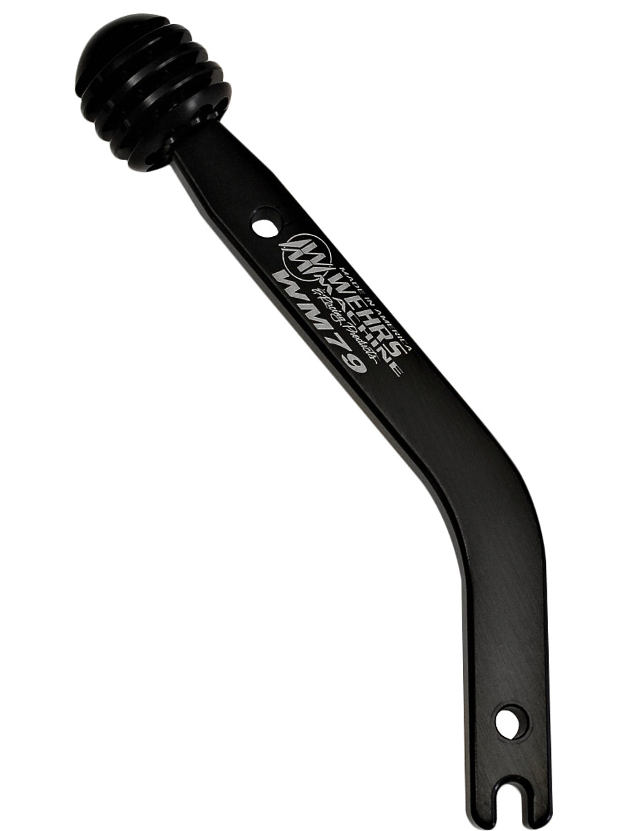 WEHRS MACHINE WM2979 Shifter Stick with Knob, Single Bend, 7.5 Inch Length, 3/8-16 Thread, Aluminum Black Anodized