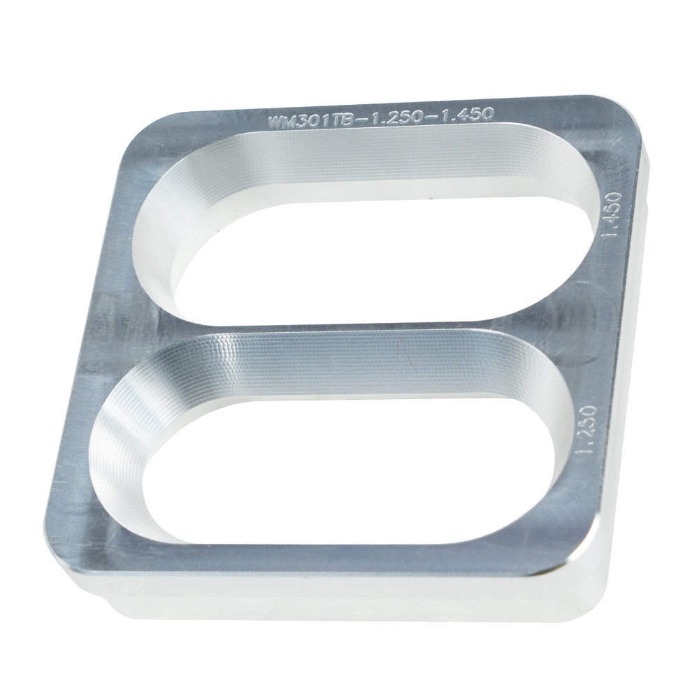 Wehrs Machine WM301TB-1.250-1.450 Restrictor Plate Insert, 1 Inch Thick, Tapered Aluminum, Twin Blade Design