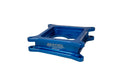 WEHRS MACHINE WM302AB Carburetor Spacer, 2 Inch Thick, Open Square Bore, 4 Degree Angled Left/Back, Aluminum Blue Anodized