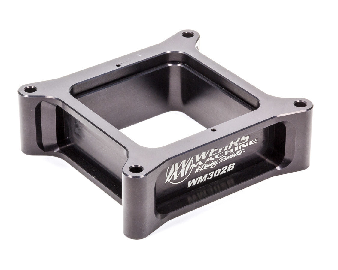 Wehrs Machine WM302B Carb Spacer Tuning System, 2 Inch Thickness, Square Bore, Aluminum, Black Anodized Finish