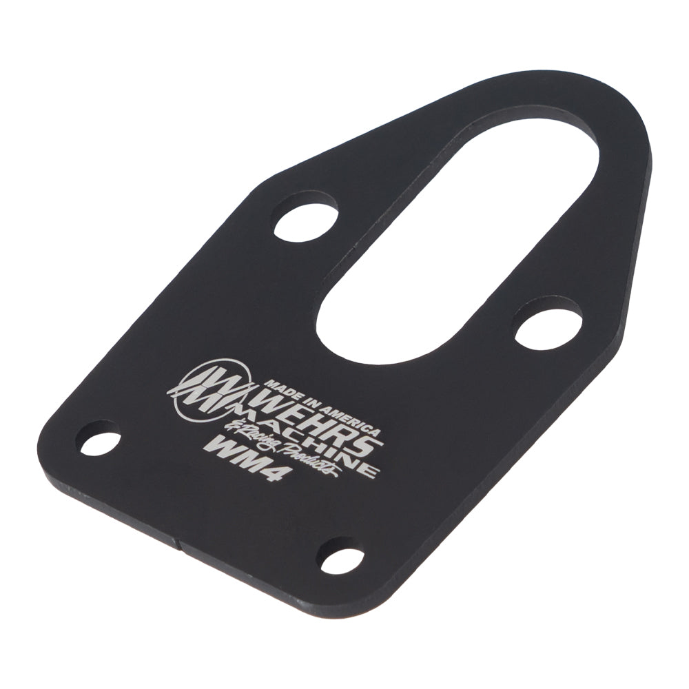 WEHRS MACHINE WM4 Fuel Pump Mounting Plate for Small Block Chevy, Aluminum, Black Anodized
