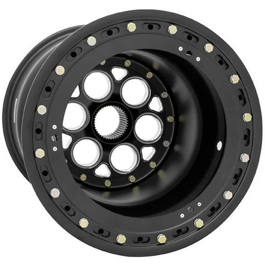 Weld Racing 735B-517B46K-6 Magnum Sprint 15x17 Inch Beadlock Aluminum Wheel with Black Anodized Finish and Machined Center