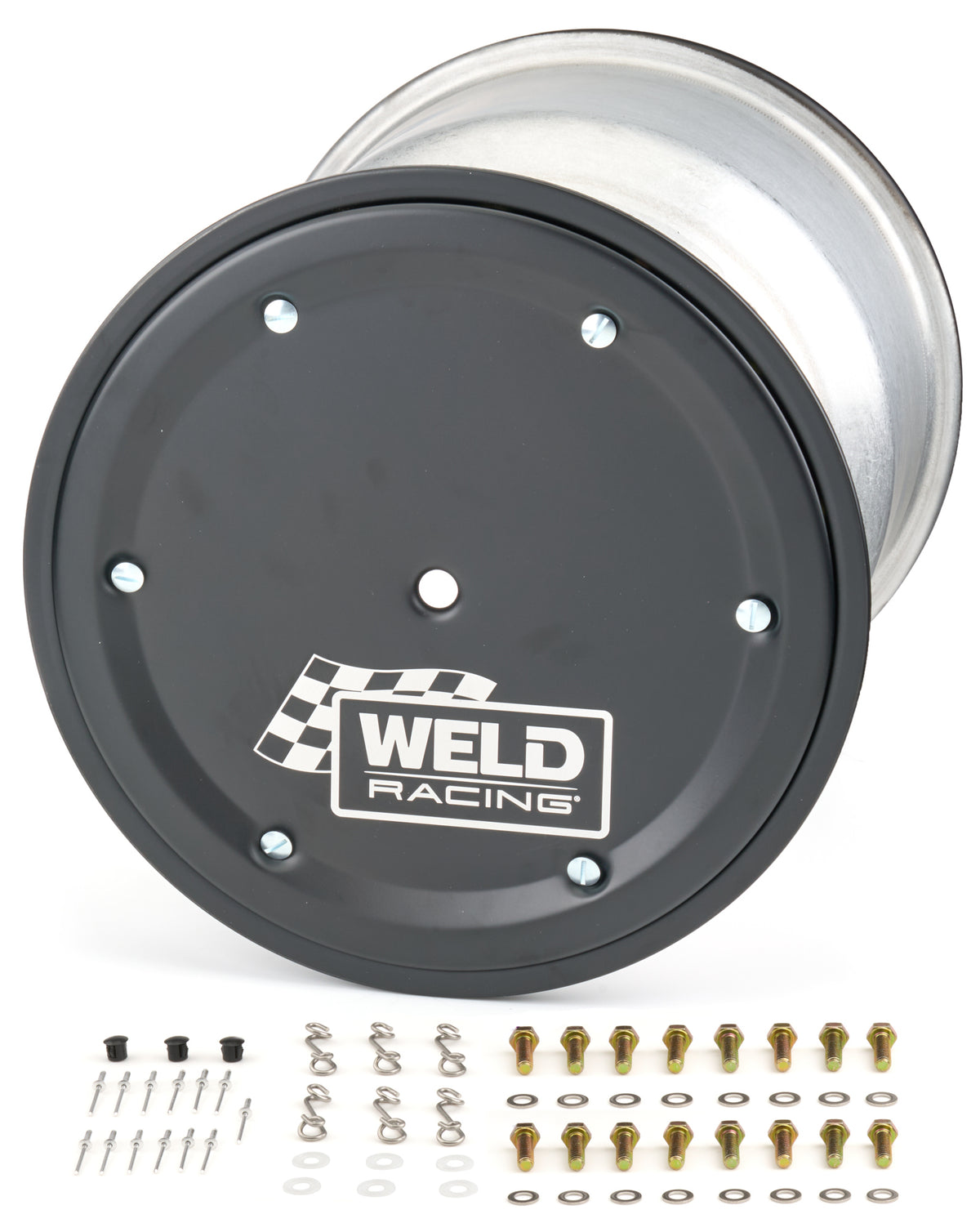 Weld Racing 735B-517B57K-6 Magnum Sprint 15x17 Inch Beadlock Aluminum Wheel with Black Anodized Finish and Machined Center