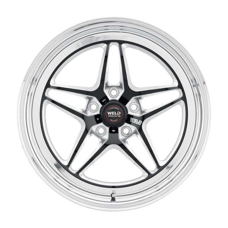 Weld Racing 81HB7100W52A RT-S S81 Series Wheel 17x10 Inches 5x115mm Bolt Pattern Black Anodized with Machined Center and Polished Lip