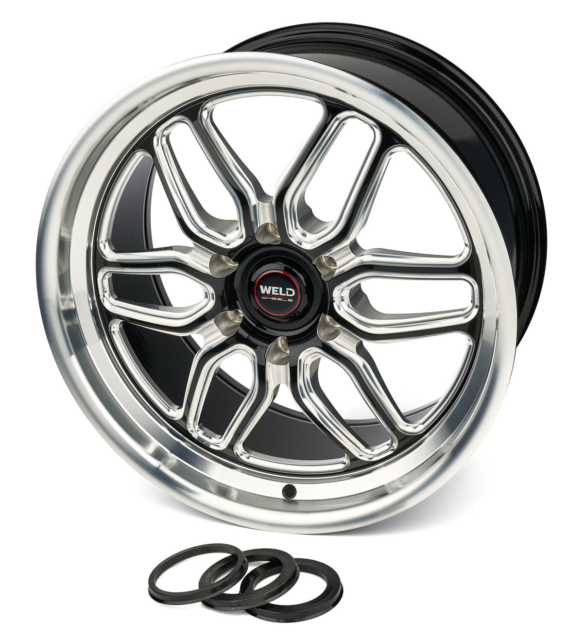 Weld Racing S15307084P13 Laguna 6 Drag Wheel 20x7 Inches Black Machined Aluminum with 6x139.7 Bolt Pattern and 4.50 Inch Backspace