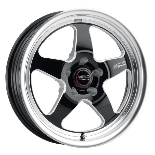 Weld Racing S15570067P49 Ventura Drag Wheel 17x10 Inch Black Machined Aluminum with 5x114.3 Bolt Pattern and 7.420 Inch Backspace