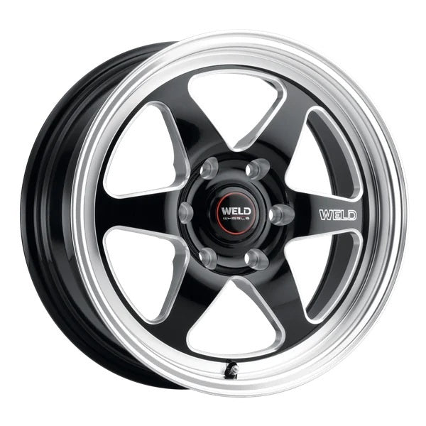 Weld Racing S15600089P38 Ventura 6 Drag Wheel 20x10 Inches, Black Paint with Machined Center and Lip, 6x135mm Bolt Pattern, 7 Inch Backspacing