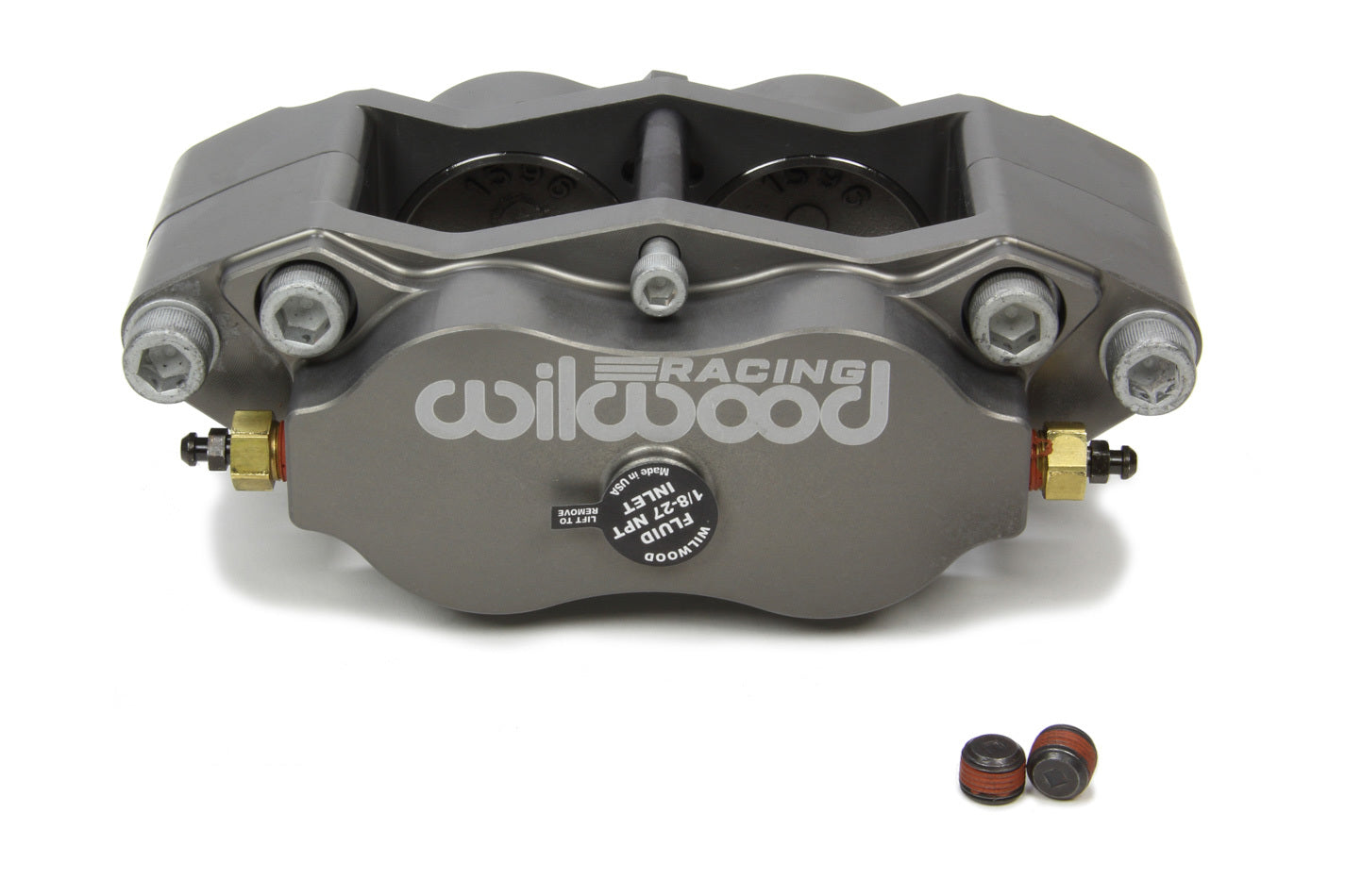 Wilwood 120-14764-SI Billet Narrow Dynalite Brake Caliper with 4 Piston Aluminum Construction and Gray Anodized Finish