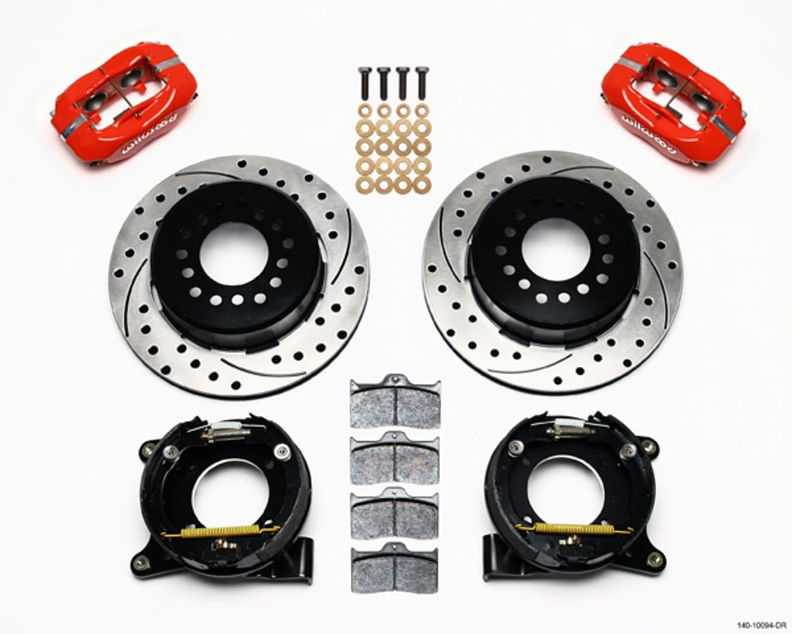 Wilwood 140-10094-DR Dynalite Rear Brake Kit for GM C10 Trucks with 4-Piston Caliper and 12.19 Inch Drilled Slotted Iron Rotors