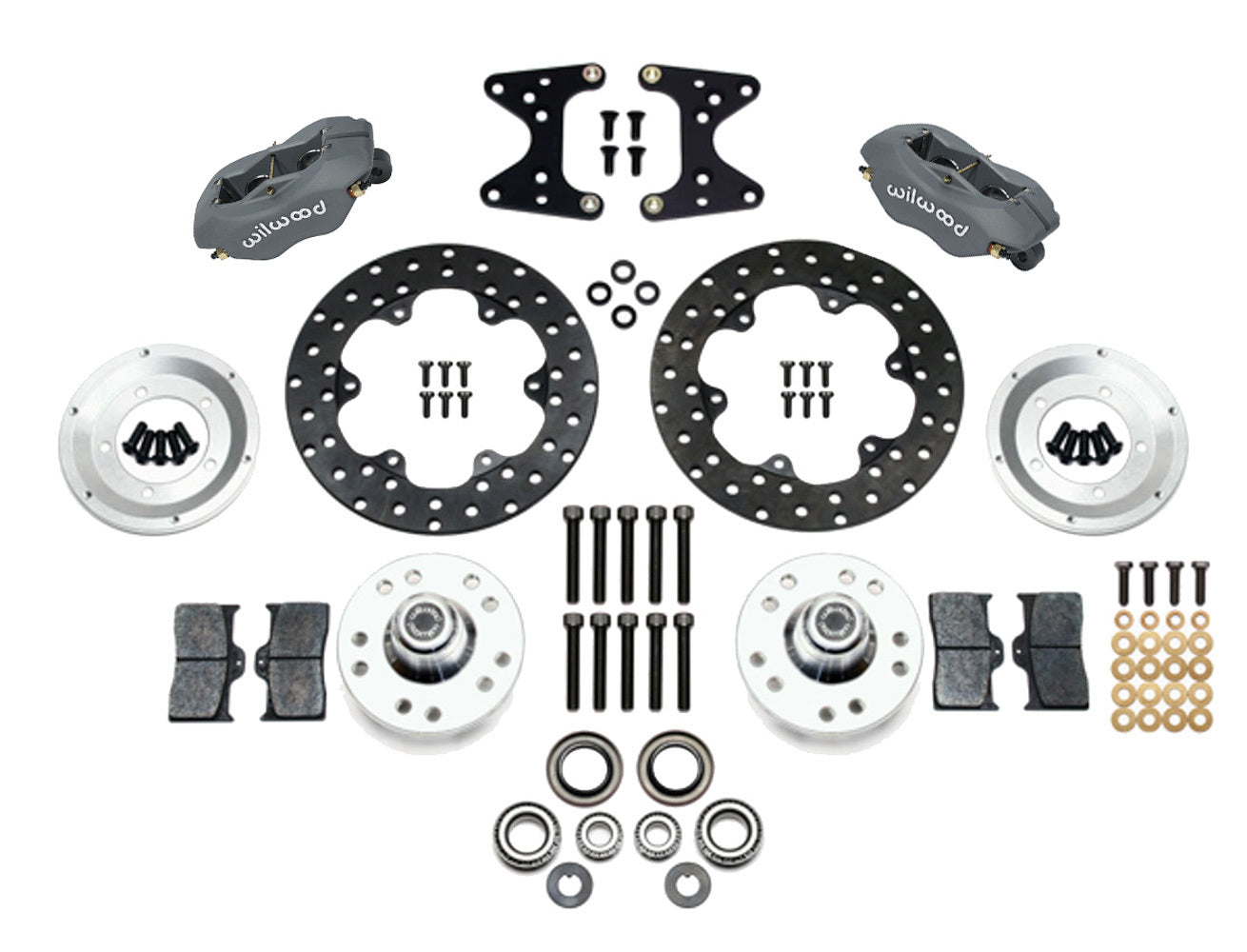 Wilwood MD140-1013-BD Forged Dynalite Front Drag Brake Kit for Mustang II and Pinto with 4 Piston Caliper and 10.75-Inch Drilled Steel Rotor