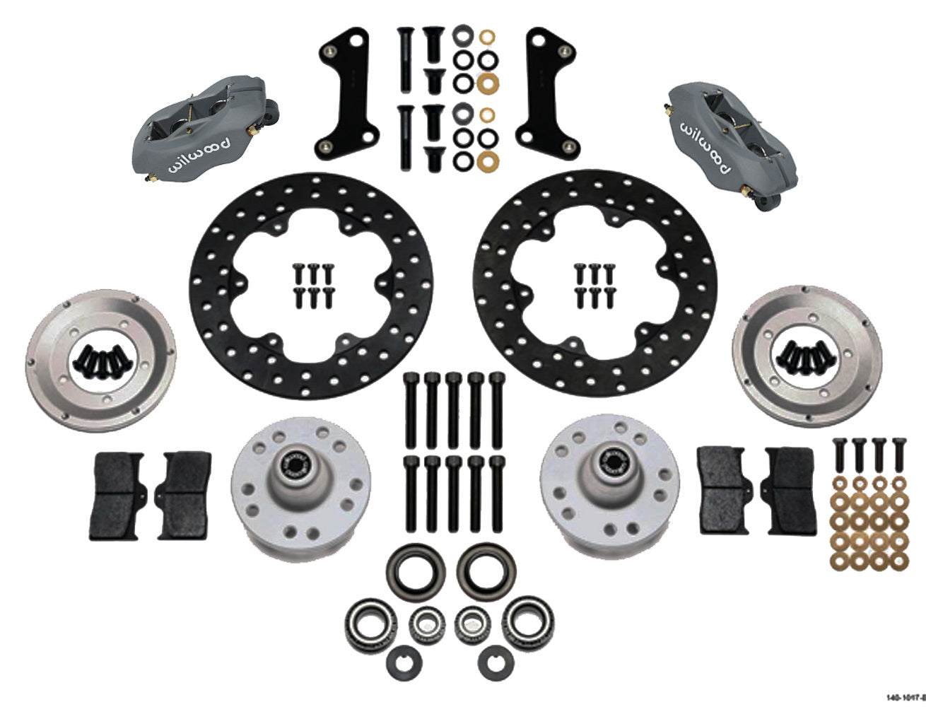 Wilwood MD140-1017-BD Forged Dynalite Front Drag Brake Kit for GM with 4 Piston Caliper and 10.75-Inch Drilled Steel Rotor