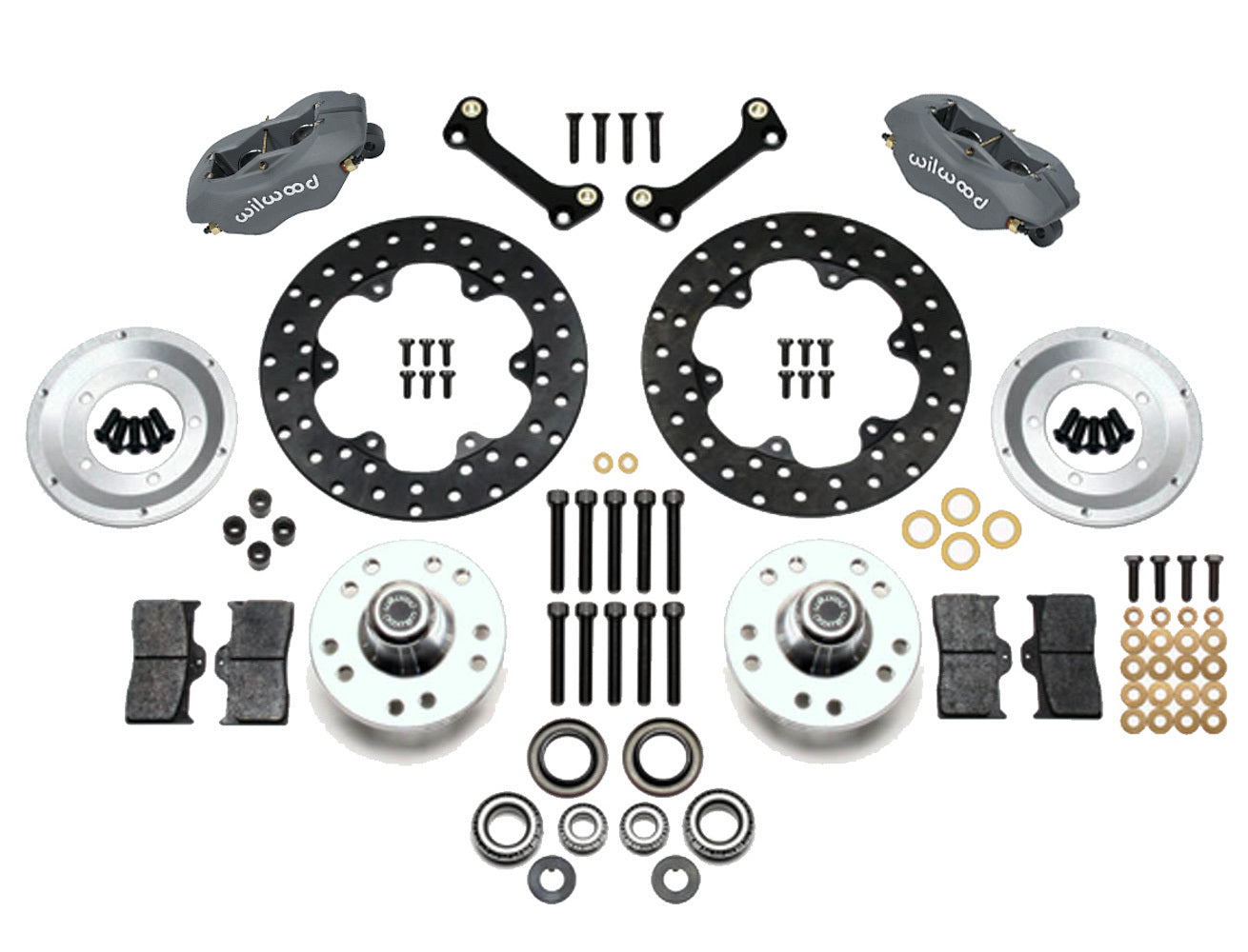 Wilwood MD140-1035-BD Forged Dynalite Front Drag Brake Kit for 1982-1992 GM F-Body with 4-Piston Caliper and 10.75 Inch Drilled Steel Rotor