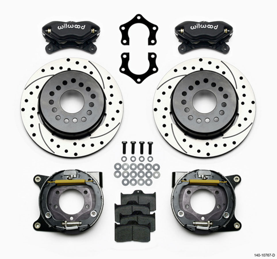 Wilwood 140-10767-D Rear Dynalite Brake Kit for Mopar and Dana Vehicles with 12.19-Inch Drilled and Slotted Iron Rotors