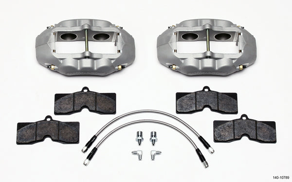 Wilwood 140-10789 Front Brake Kit for Chevrolet Corvette 1965-1982 with 4-Piston Aluminum Calipers and Gray Anodized Finish