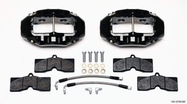 Wilwood Rear Brake Kit 140-10790-BK for Chevrolet Corvette 1965-1982 with 4-Piston Aluminum Caliper and Black Powder Coat Finish