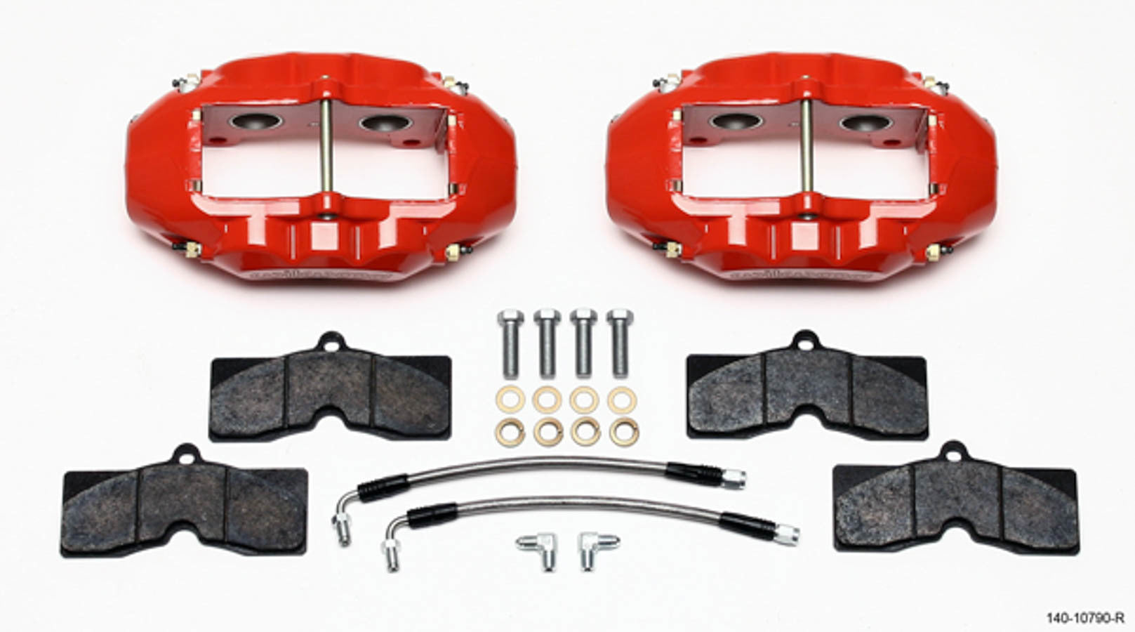 Wilwood Rear Brake Kit 140-10790-R for Chevrolet Corvette 1965-1982 with 4 Piston Aluminum Caliper and Red Powder Coat Finish