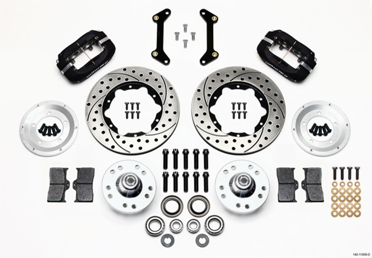 Wilwood 140-11009-D FDL Front Kit for GM G-Body 1980-1987 with 4-Piston Caliper and 11-Inch Drilled and Slotted Iron Rotors