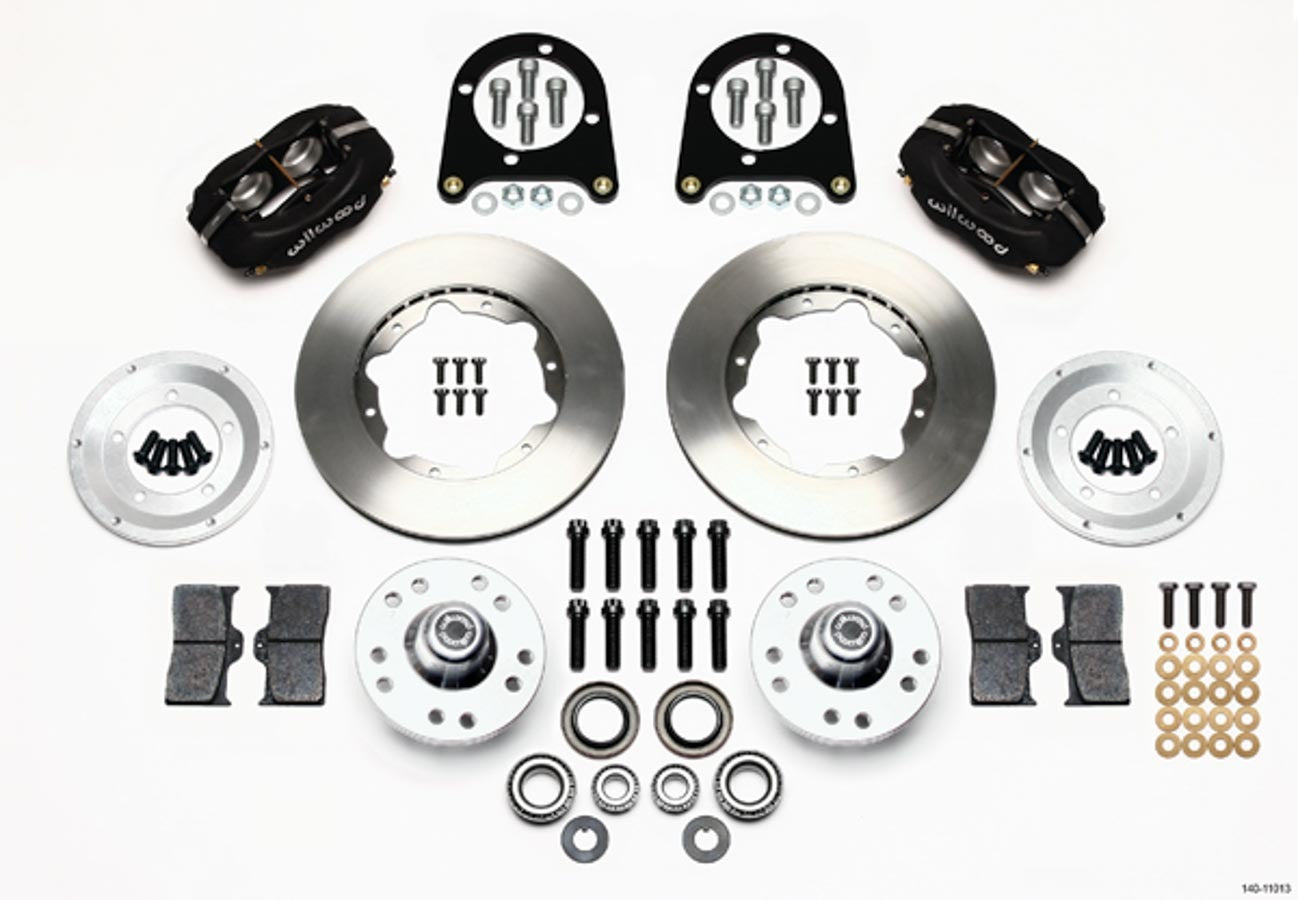 Wilwood 140-11013 Forged Dynalite Pro Series Front Brake Kit for Ford with 4-Piston Caliper and 11-Inch Plain Iron Rotor