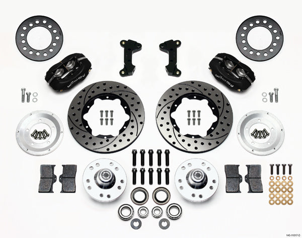 Wilwood 140-11017-D Forged Dynalite Pro Series Front Disc Brake Kit for Ford Mustang 1974-78 with 11-inch Drilled and Slotted Iron Rotors