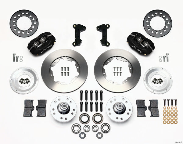 Wilwood Forged Dynalite Pro Series Front Brake Kit for Ford Mustang 1974-78 with 4 Piston Calipers and 11-Inch Plain Iron Rotors