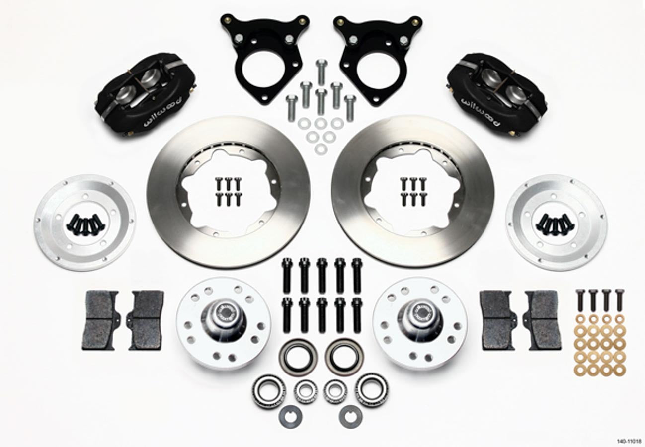 Wilwood 140-11018 Forged Dynalite Pro Series Front Brake Kit for Ford Mustang 1987-1993 with 4 Piston Caliper and 11-Inch Plain Iron Rotor
