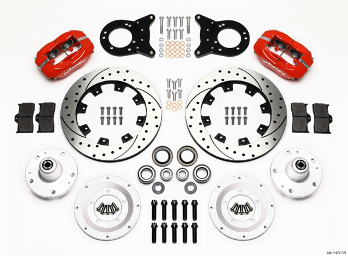 Wilwood 140-11072-DR Forged Dynalite Big Brake Front Kit for 1965-1970 Ford Mustang with 12.19-Inch Drilled and Slotted Iron Rotors