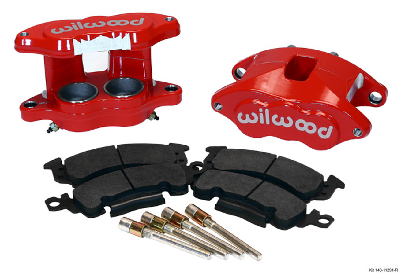 Wilwood Front Brake Caliper Kit D52 with 2 Piston Forged Aluminum and Red Powder Coat for GM Vehicles