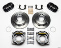 Wilwood Rear Disc Brake Kit for Small Ford with Parking Brake - Dynapro Low-Profile, 4-Piston Caliper, 11 Inch Plain Iron Rotor, Aluminum Offset Hat, Black Powder Coat
