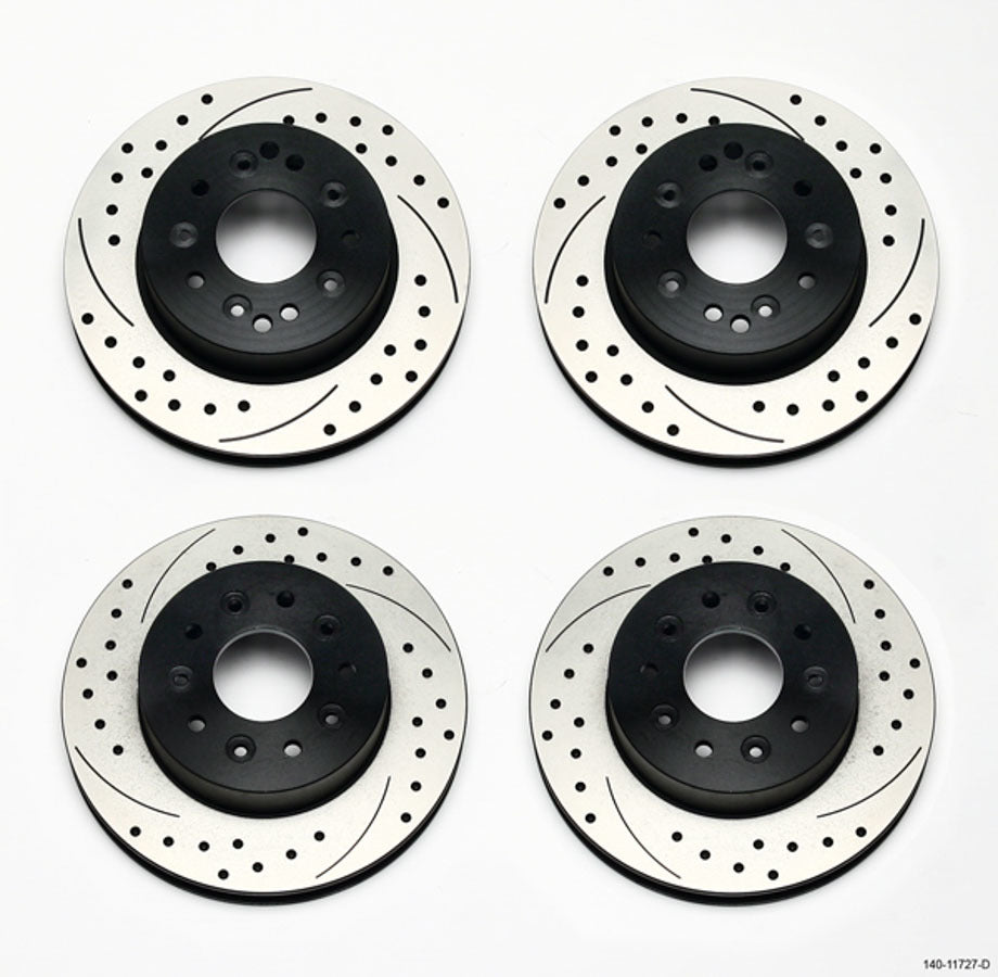 Wilwood 140-11727-D Promatrix Front and Rear 11.75 Inch Drilled and Slotted Rotor Kit for Chevy Corvette 1965-1982