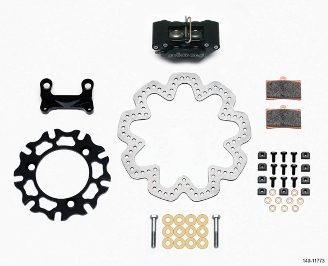 Wilwood GP 320 Front Brake Kit with 4-Piston Caliper and 10.5-Inch Drilled Scalloped Steel Rotor