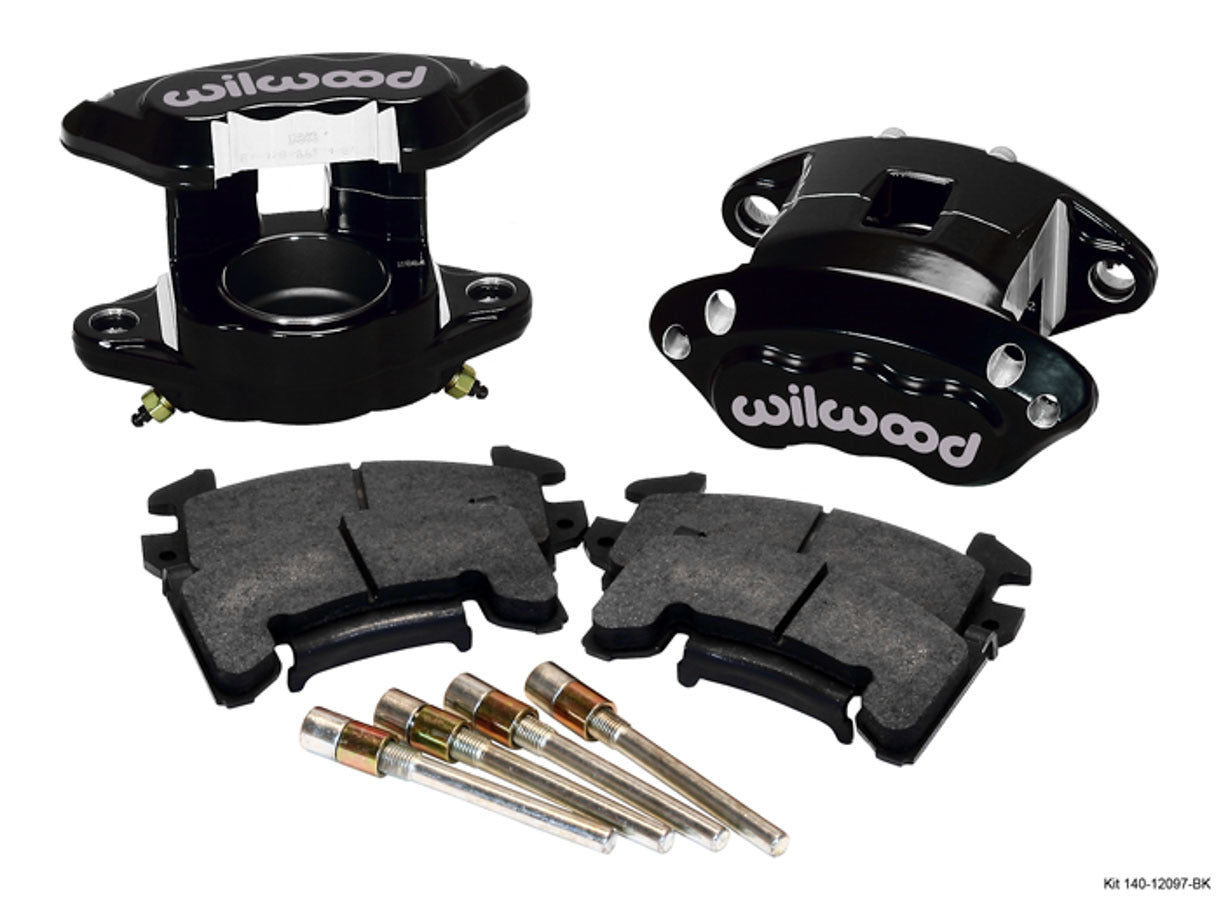 Wilwood D154 Front Brake Caliper Kit with Forged Aluminum Construction and Black Powder Coat Finish
